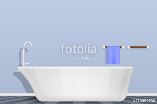 500x332 Bathtub In Bathroom Concept Background Realistic Illustration