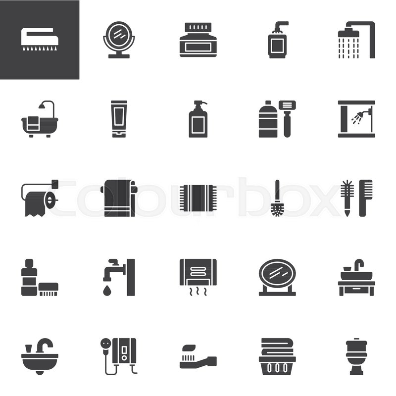 800x800 Toilet And Bathroom Vector Icons Set, Stock Vector Colourbox