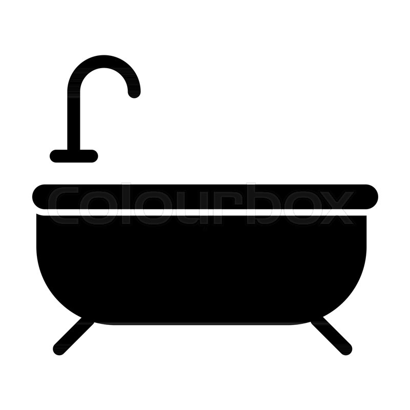 800x800 Bath Solid Icon Bathtub Vector Stock Vector Colourbox