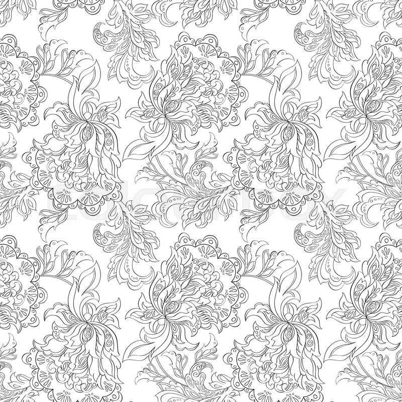 800x800 Ethnic Floral Seamless Pattern Stock Vector Colourbox