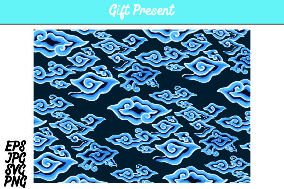 Blue Batik Cirebon Mega Mendung Indonesia Set Vector Image 580x386 Blue Batik Cirebon Mega Mendung Indonesia Set Vector Image