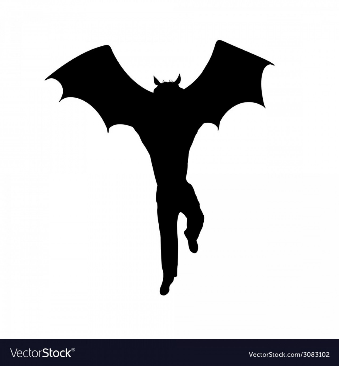 Half Bat Half Man Silhouette Vector Lamaison 1440x1555 Half Bat Half Man Silhouette Vector Lamaison
