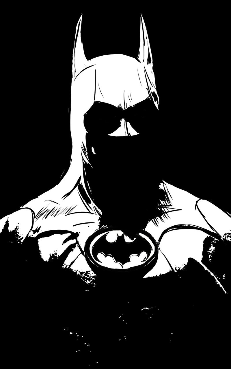 800x1274 Batman Line Art Vector