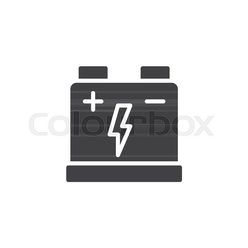800x800 Car Battery Icon Vector, Filled Flat Stock Vector Colourbox