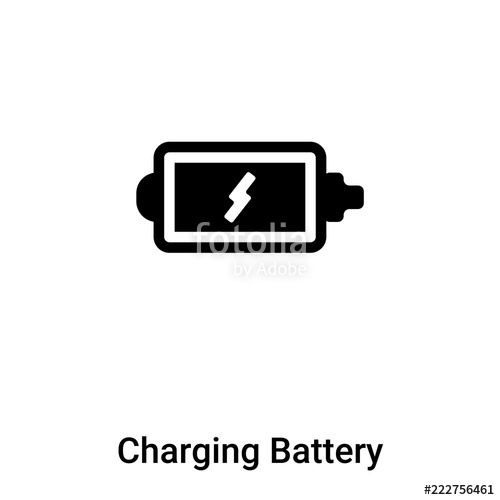 500x500 Charging Battery Icon Vector Isolated On White Background, Logo