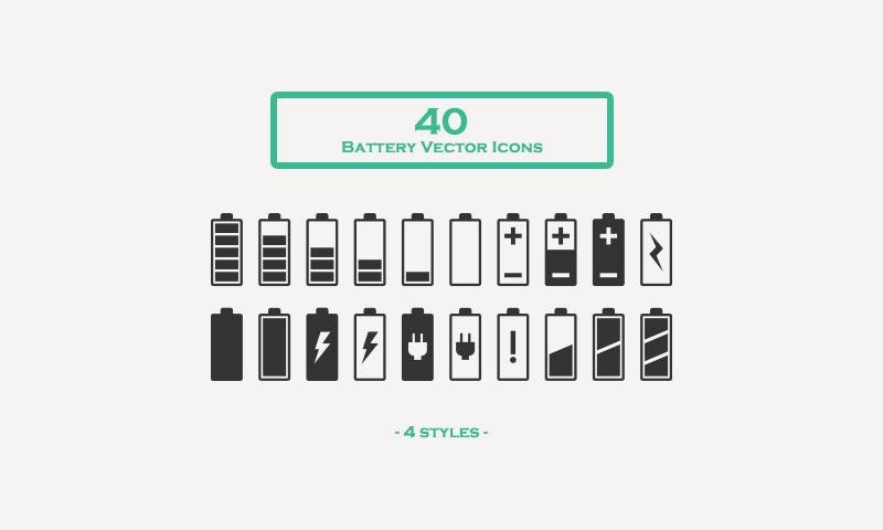 800x480 Free Download Battery Vector Icons