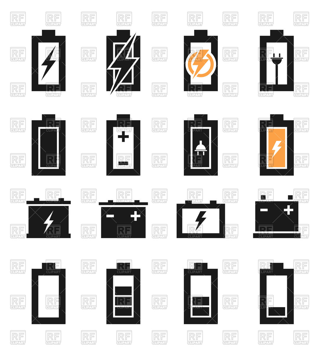 1108x1200 Set Of Battery Icons Vector Image Of Icons And Emblems
