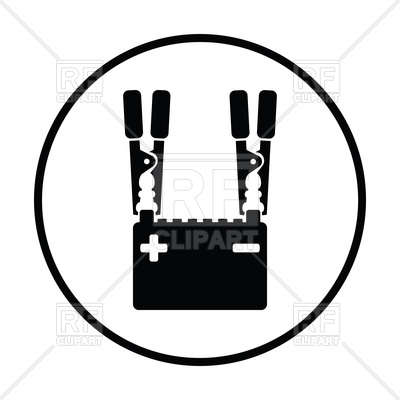 400x400 Thin Circle Design Of Car Battery Charge Icon Vector Image