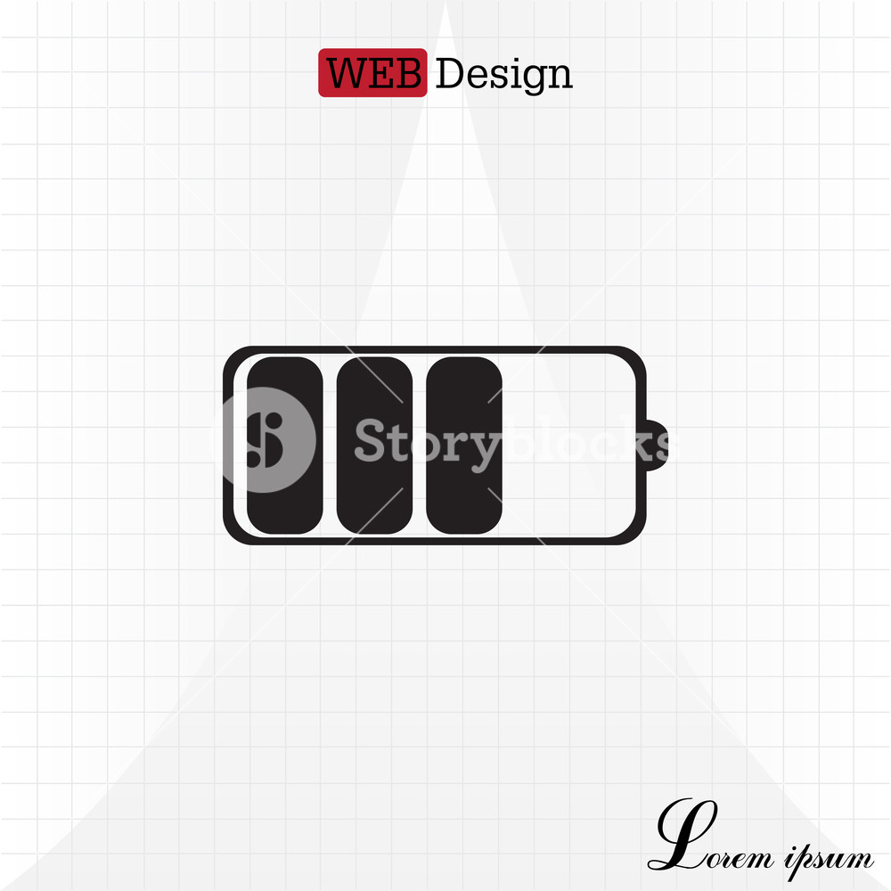 1000x1000 Battery Icon Vector Illustration Royalty Free Stock Image