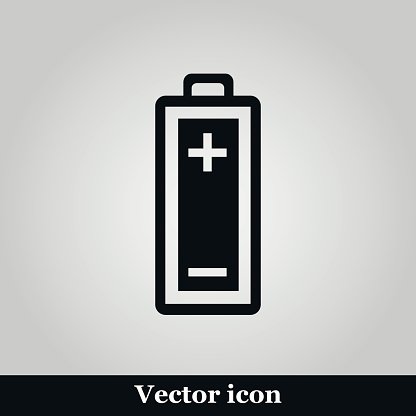 416x416 Battery Icon, Vector Illustration, Flat Design On Grey Background