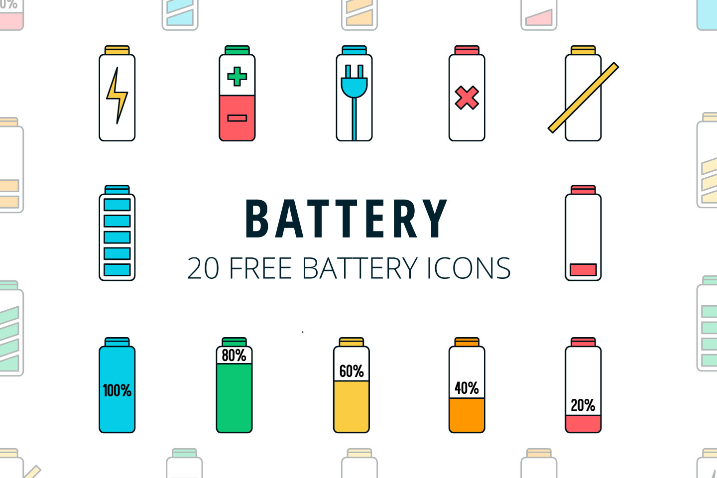 Battery Vector Free Icon Set 1440x960 Battery Vector Free Icon Set