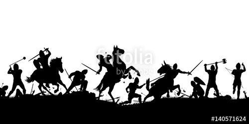 500x250 Battle Scene Silhouette Stock Image And Royalty Free Vector