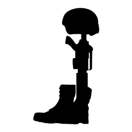 270x270 Fallen Soldier Battle Cross Silhouette