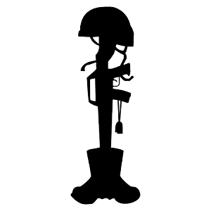 300x300 Fallen Soldier Battle Cross Silhouette