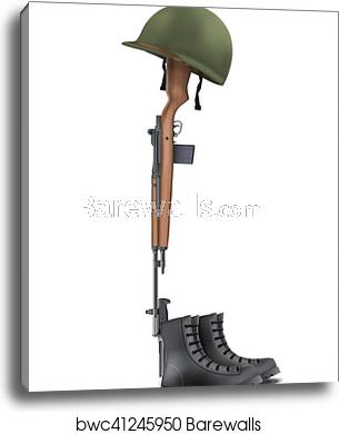 305x390 Memorial Battlefield Cross, Canvas Print Barewalls Posters