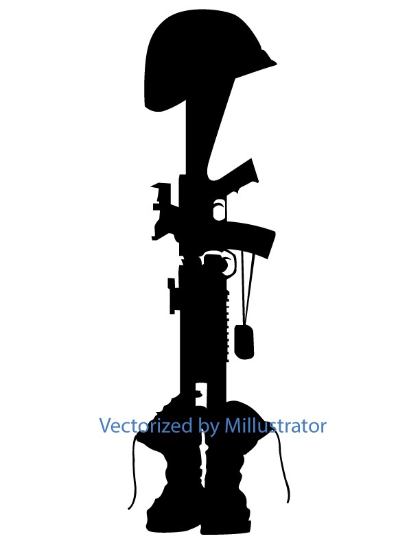 612x792 Battlefield Cross Silhouette Vector Art
