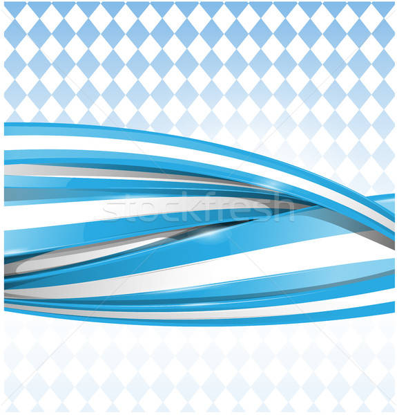 575x600 Bavarian Ribbon Flag On Blue Background Vector Illustration