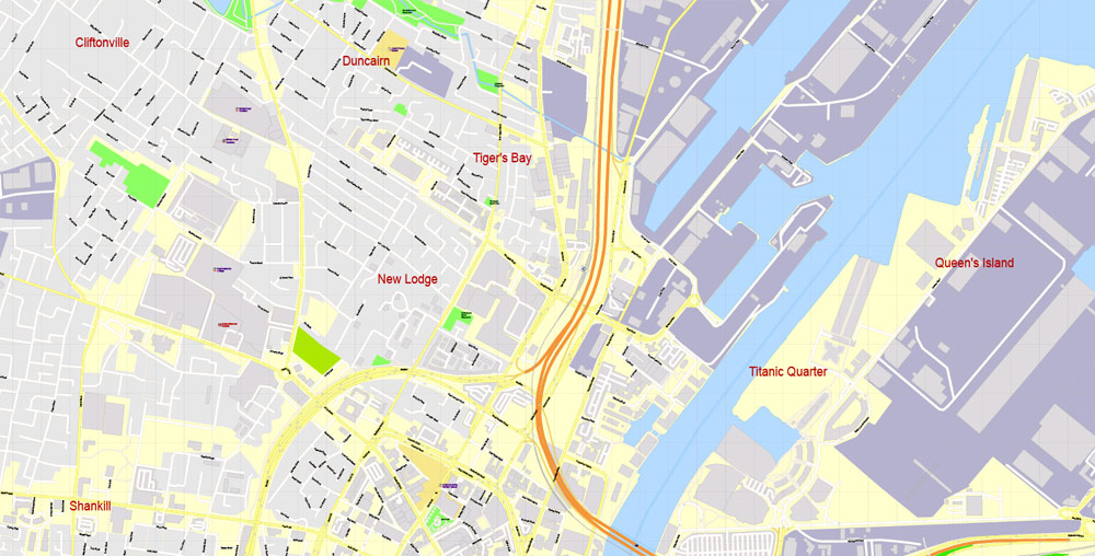 1000x508 Map Belfast Printable Pdf Vector Exact Detailed City Plan