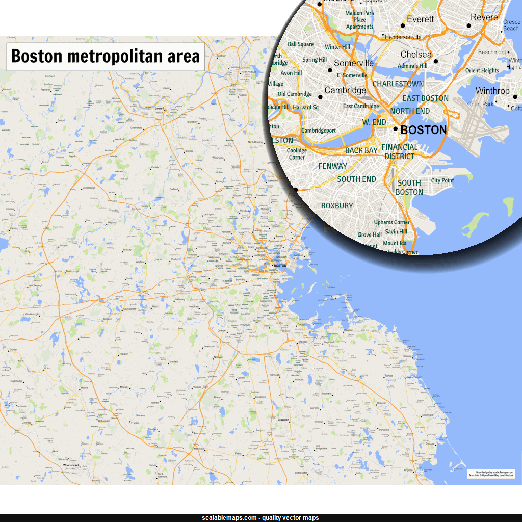 1024x1024 Vector Map Of Boston
