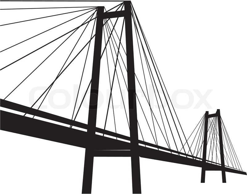 800x628 Vector Cable Stayed Suspension Bridge Stock Vector Colourbox