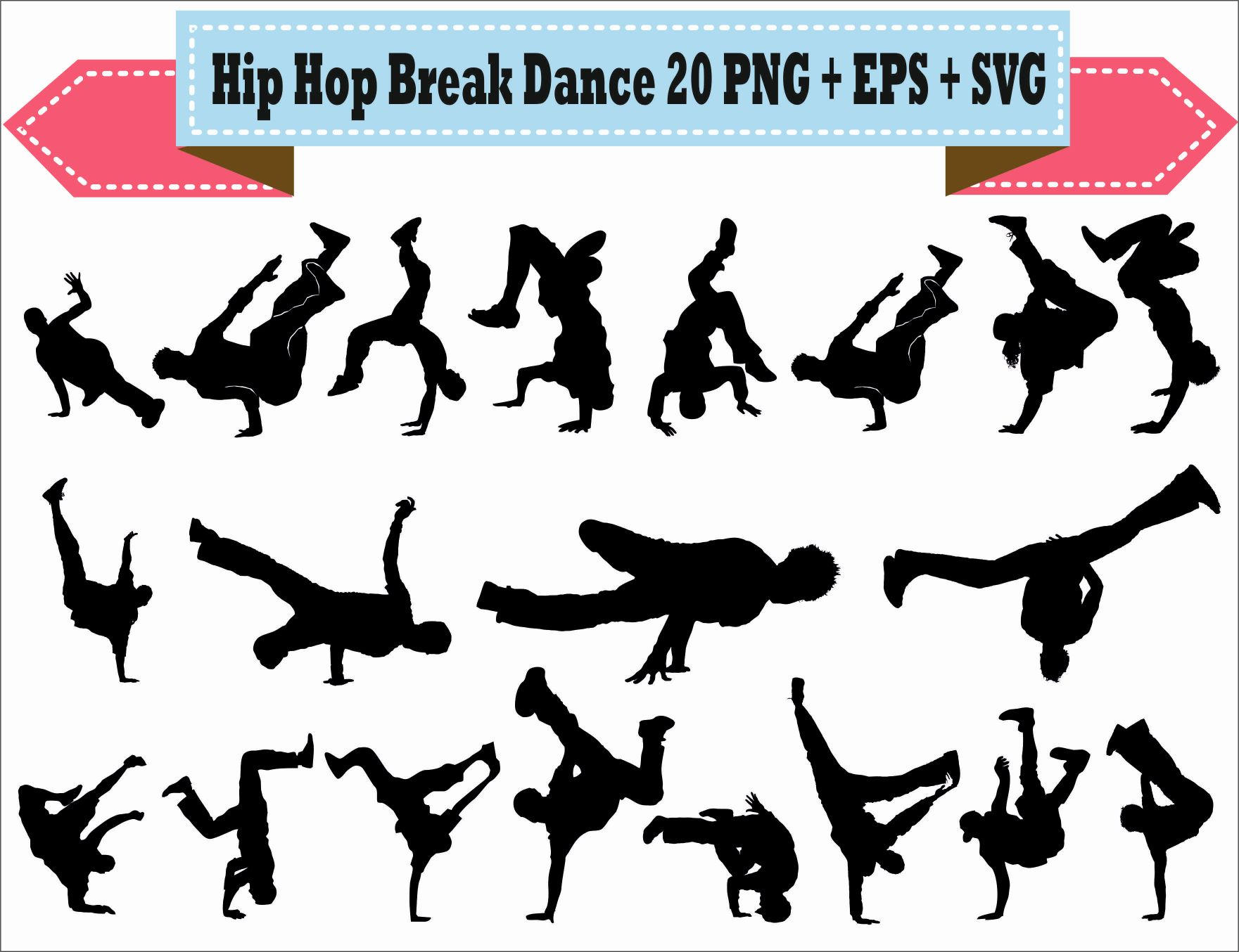 1761x1354 Hip Hop Break Breakdance Rap Old School Dance People Pack Etsy