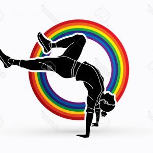 300x300 Photostock Vector Break Dance Silhouettes Man And Outfit Set