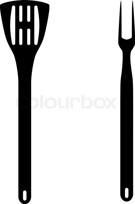 530x800 Bbq Or Grill Tools Icon Barbecue Fork Stock Vector Colourbox