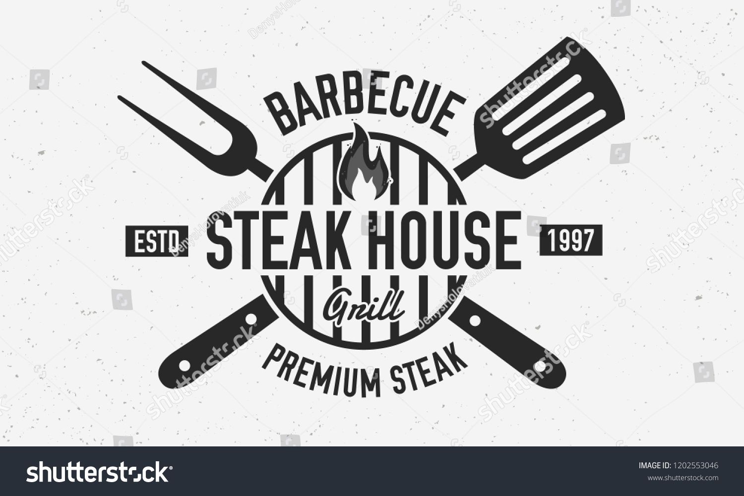 1500x1000 Steak House, Barbecue Restaurant Logo, Poster Bbq Trendy Logo