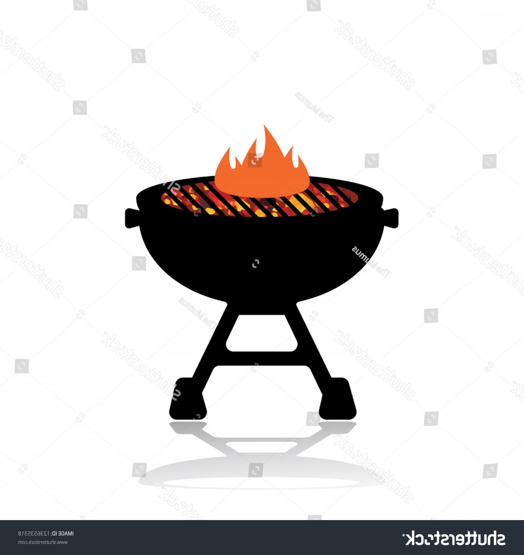 Bbq Grill With Flames Vector Catchsplace 1800x1908 Bbq Grill With Flames Vector Catchsplace