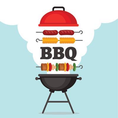 Bbq Party Background With Grill And Fire Barbecue Poster Flat 400x400 Bbq Party Background With Grill And Fire Barbecue Poster Flat