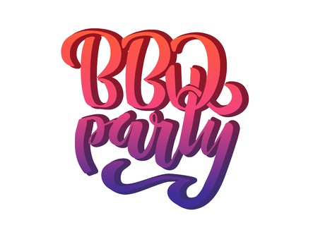 450x319 Bbq Party Hand Lettering Logo Vector Design Template Gradient