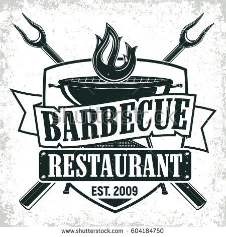 450x470 Vintage Barbecue Restaurant Logo Design, Grange Print Stamp