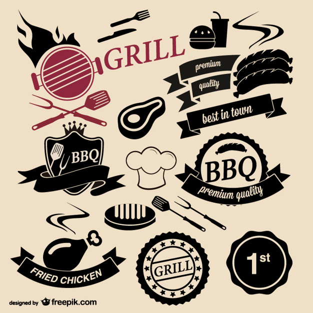 626x626 Barbecue Grill House Logos Vector Free Download