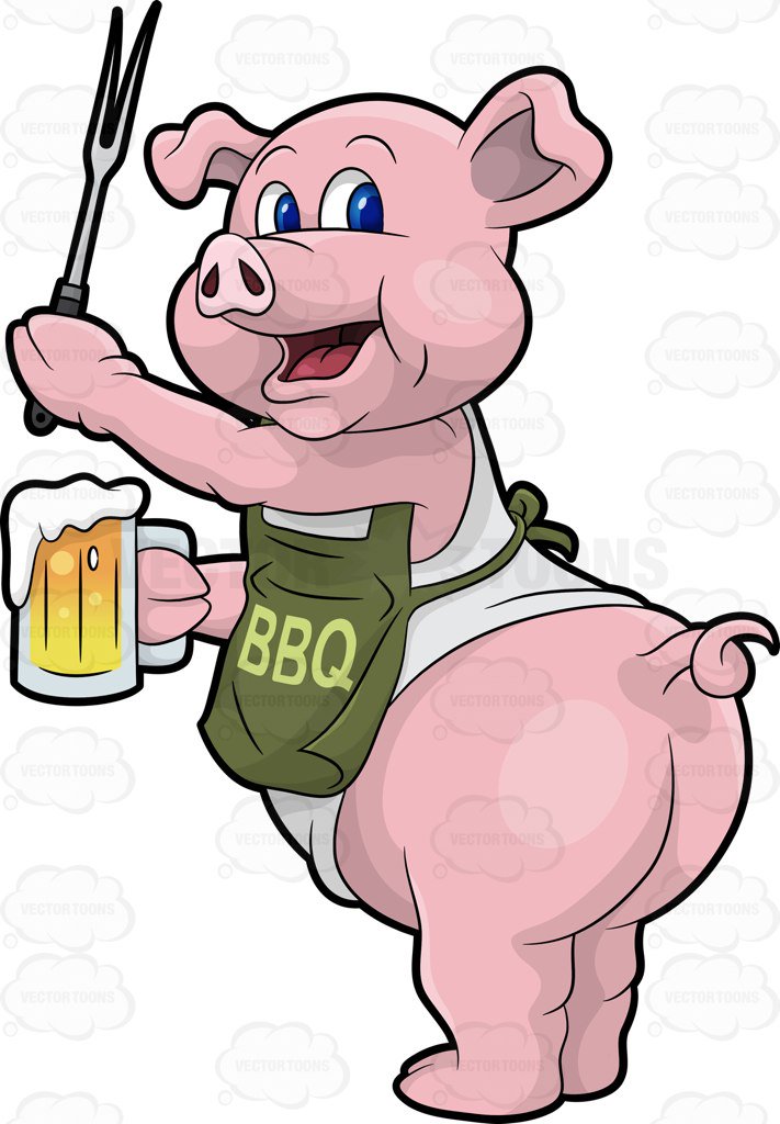 711x1024 Pig Grilling Clipart