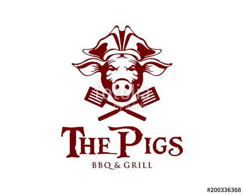500x401 Captain Pig Restaurant Logo Bbq And Grill Pirate Theme Stock