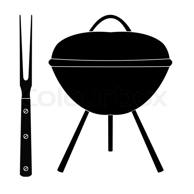 Barbecue Grill With Large Fork On A Stock Vector Colourbox 800x800 Barbecue Grill With Large Fork On A Stock Vector Colourbox