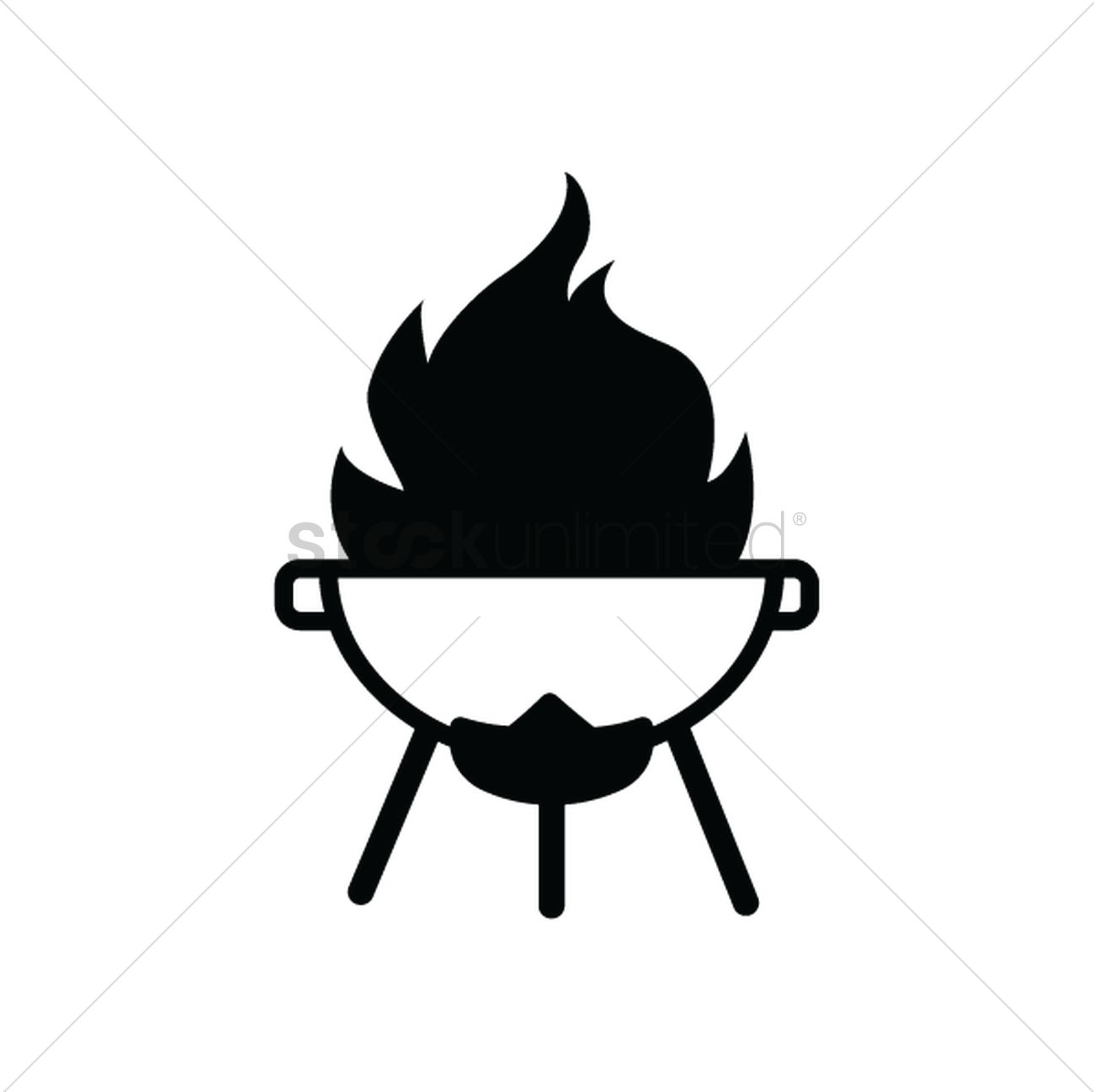 Barbeque Pit On Fire Silhouette Vector Image 1300x1298 Barbeque Pit On Fire Silhouette Vector Image