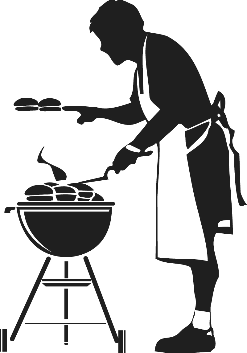 Bbq Silhouette Clipart 801x1145 Bbq Silhouette Clipart