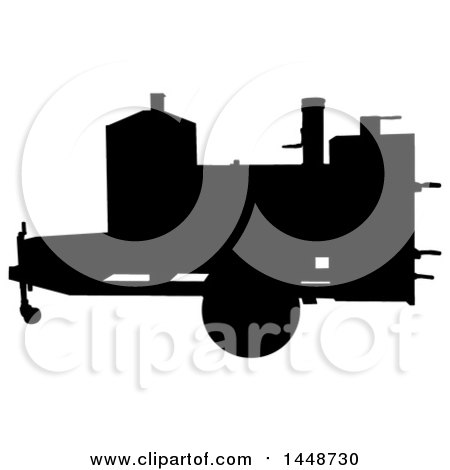 Clipart Of A Black Silhouetted Offset Barbeque Smoker Trailer 450x470 Clipart Of A Black Silhouetted Offset Barbeque Smoker Trailer