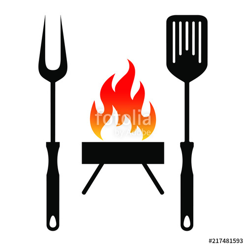 Bbq Or Grill Tools Icon In Flat Design Sign Crossed Barbecue Fork 500x500 Bbq Or Grill Tools Icon In Flat Design Sign Crossed Barbecue Fork