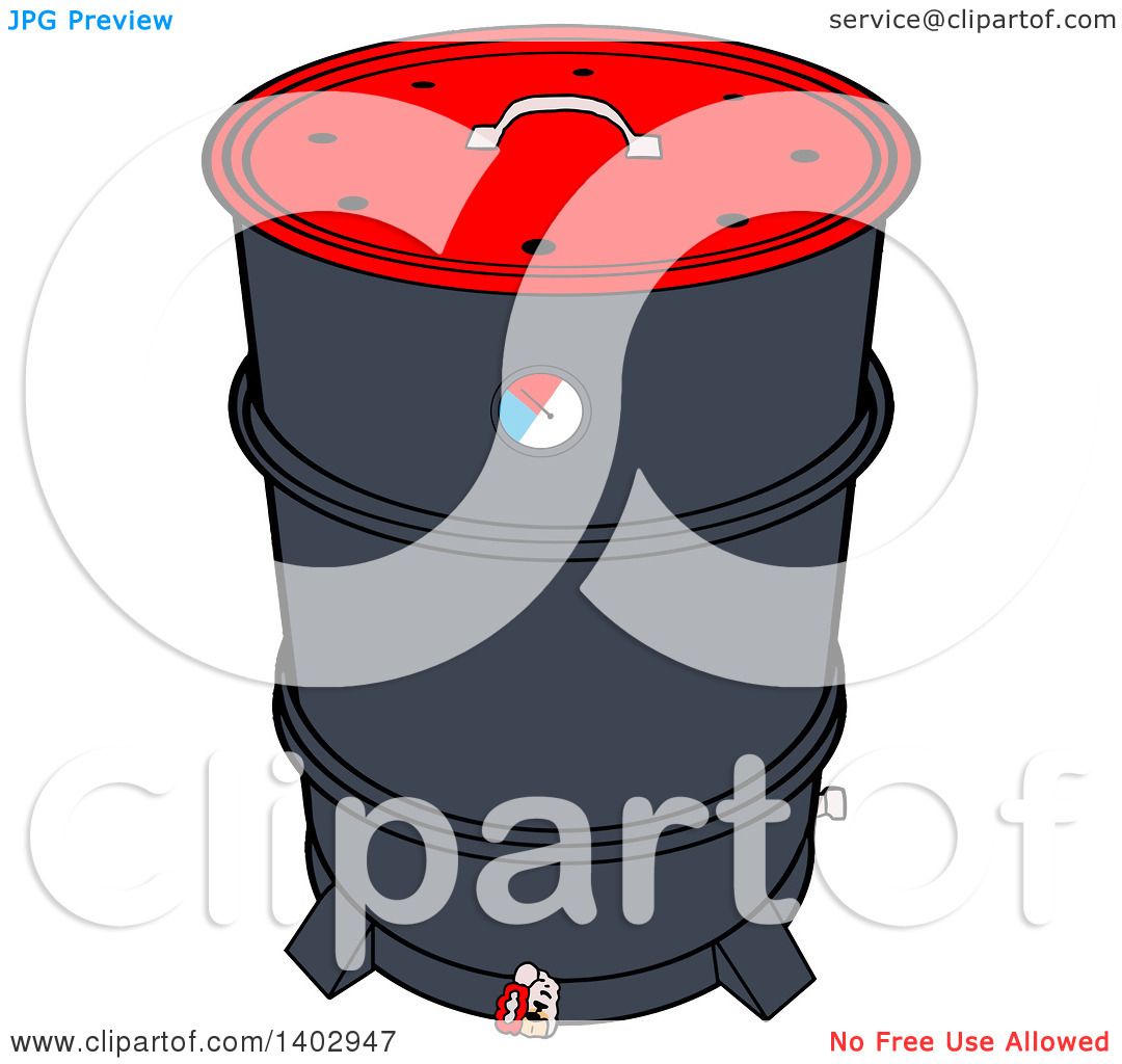 1080x1024 Cartoon Clipart Of A Drum Barrel Bbq Smoker