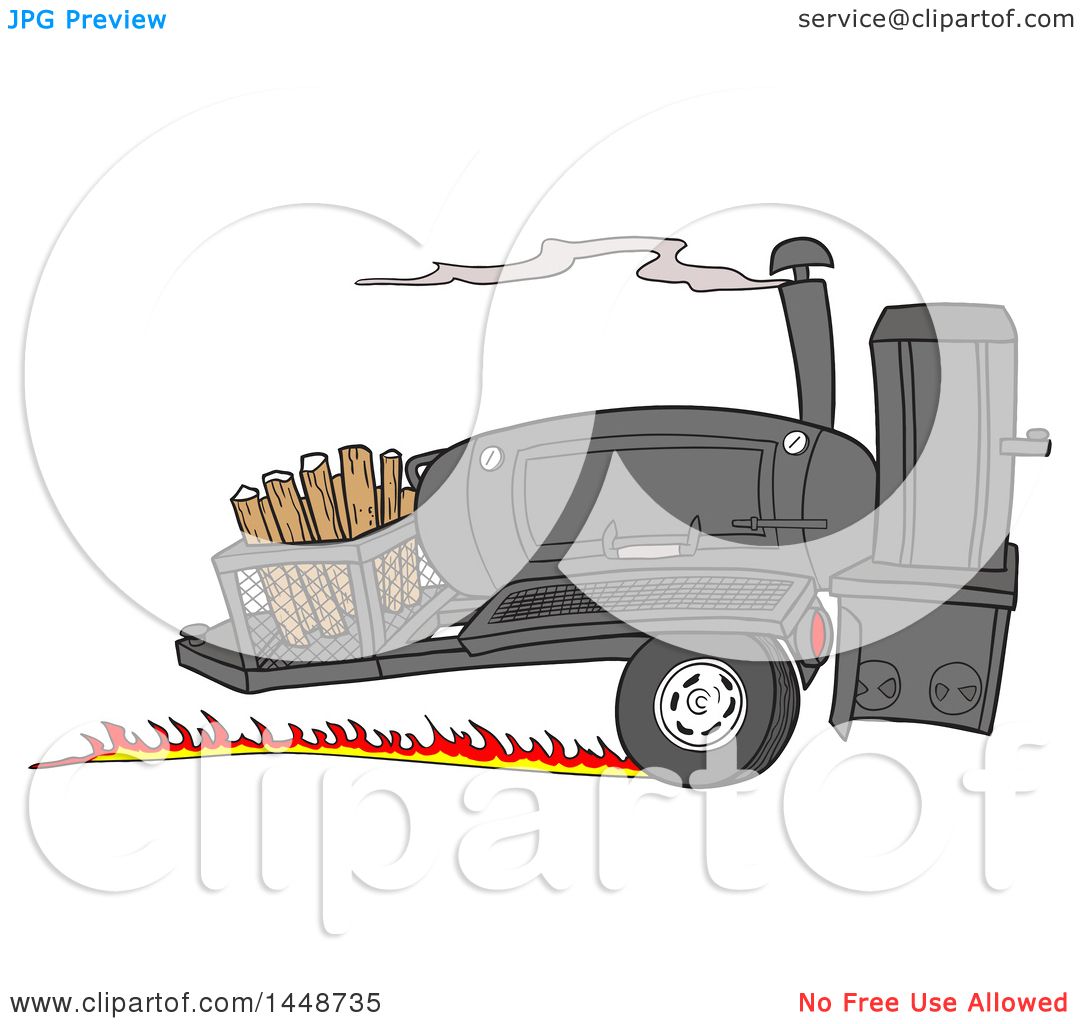 1080x1024 Clipart Of A Cartoon Racing Lang Inch Deluxe Barbeque Smoker