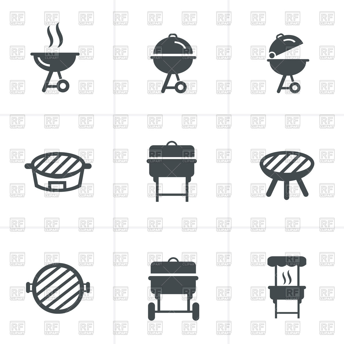 1200x1200 Grill Icon Barbeque Symbol Vector Image Of Food And Beverages