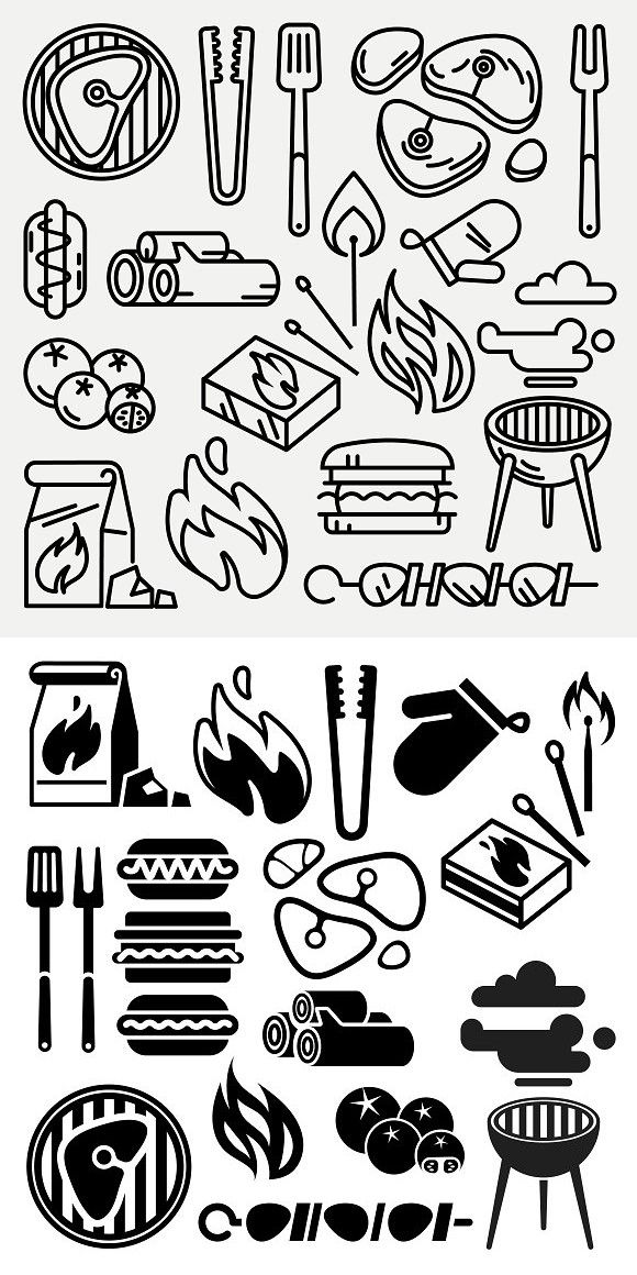 580x1160 Barbecue Bbq Vector Icons Lunch Design Vector Icons, Bbq, Barbecue