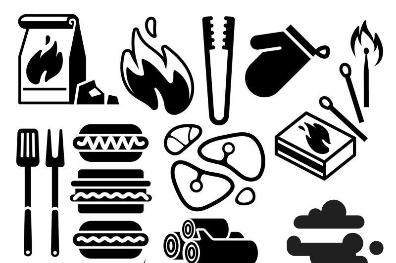 800x533 Black Barbecue, Food Flyer, Bbq Vector Icons