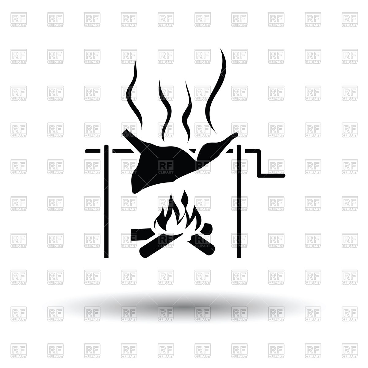 1200x1200 Roasting Meat On Fire Icon