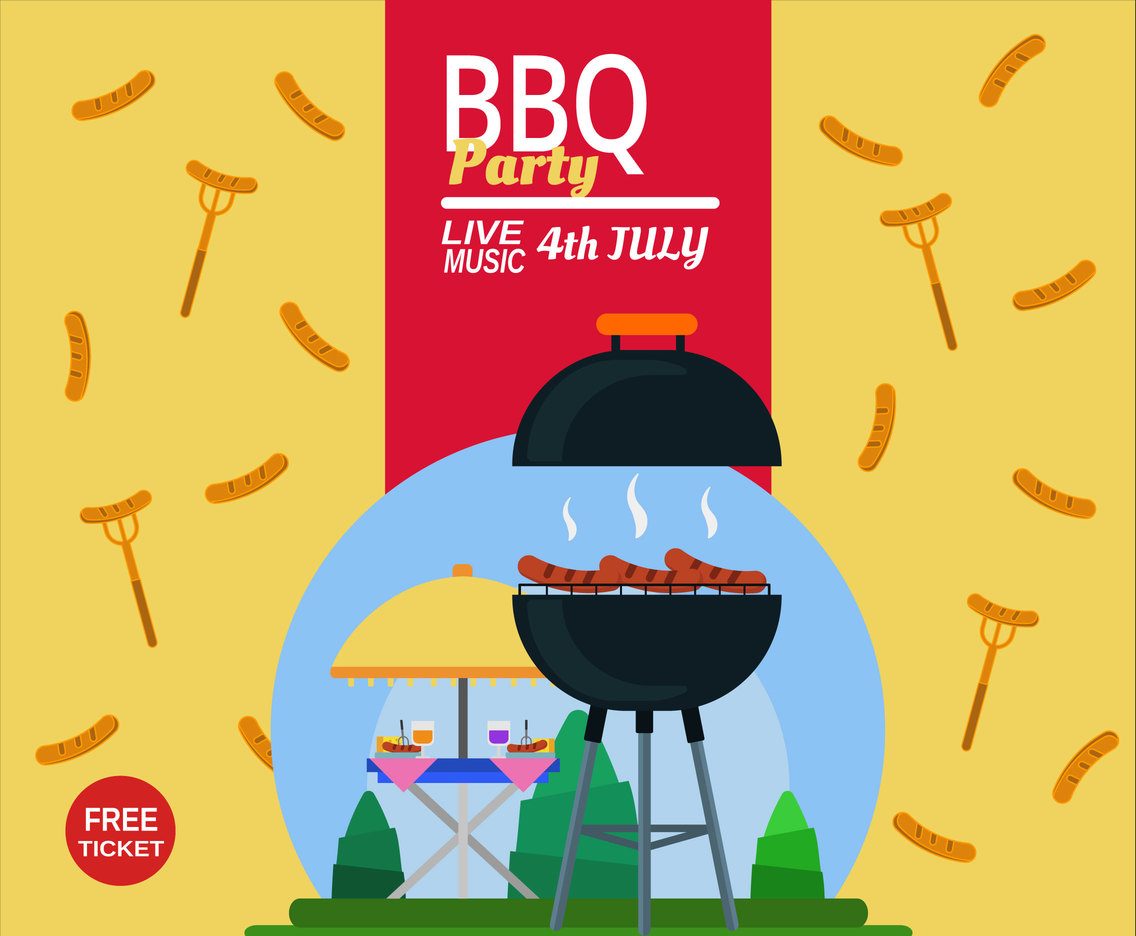 1136x936 Bbq Party Flyer Vector Vector Art Graphics