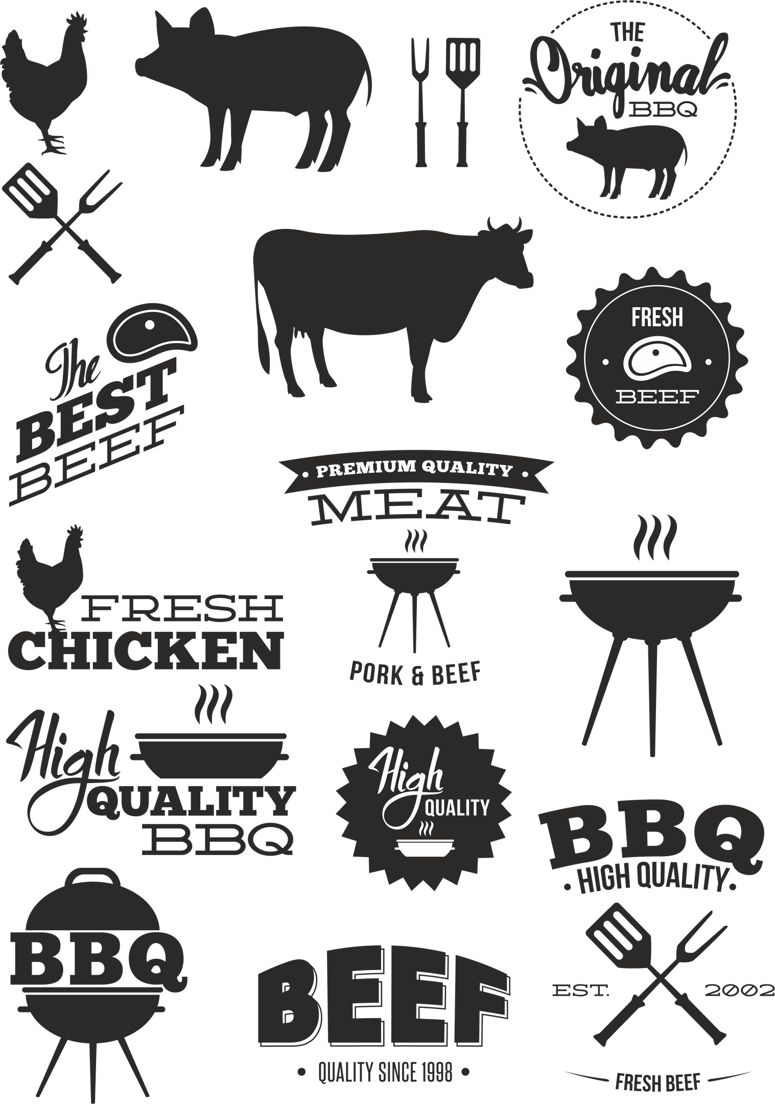 1517x2160 Bbq Vector Set Free Vector Coreldraw Free Download Vector