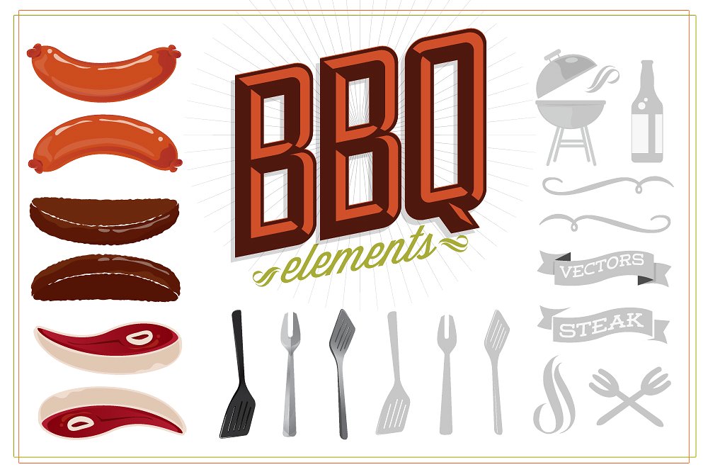 Bbq Vector Group With Items 1000x666 Bbq Vector Group With Items