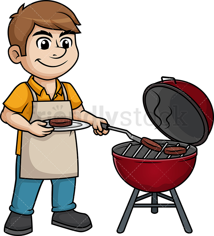 Man Cooking Bbq Cartoon Vector Clipart 722x798 Man Cooking Bbq Cartoon Vector Clipart